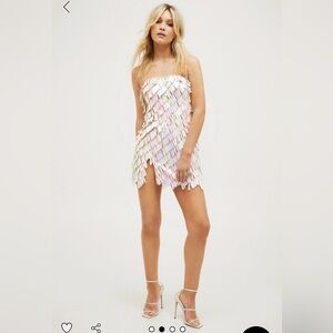 Nasty Gal Iridescent Sequin Bandeau Dress - Eras Tour Dress